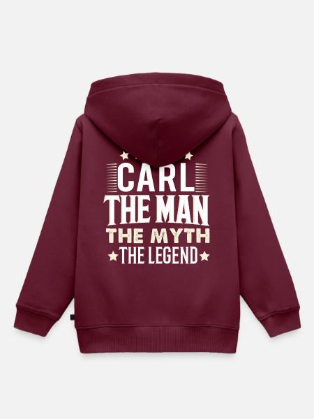 Carl - Kinder Premium Organic Hoodie - Burgunderrot