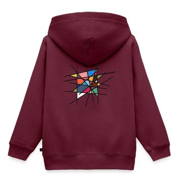 Buntes Nest - Kinder Premium Organic Hoodie - Burgunderrot - Hinten - AI Model Kid Female (0cm)