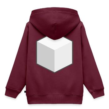 Block Eis Schnee Weiß - Kinder Premium Organic Hoodie - Burgunderrot - Hinten - AI Model Kid Female (0cm)