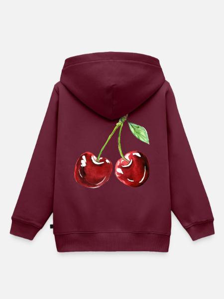 Kirsche - Kinder Premium Organic Hoodie - Burgunderrot