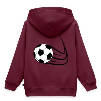 Fußball, Ball, Soccer, Football, Schuss, Tor - Kinder Premium Organic Hoodie - Burgunderrot - Hinten - AI Model Kid Female (0cm)