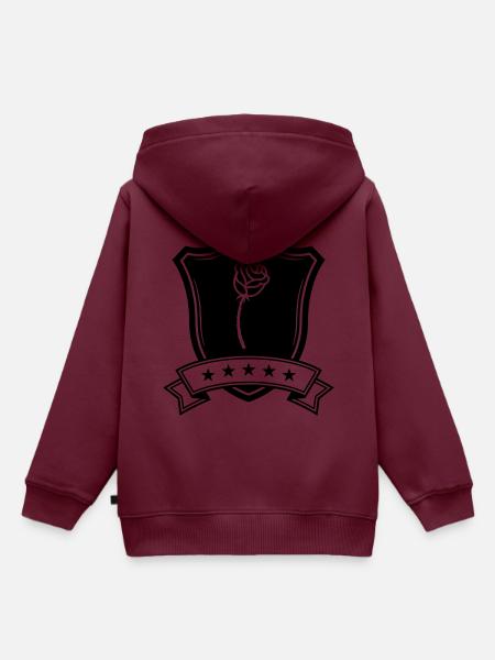 Rose Schild - Kinder Premium Organic Hoodie - Burgunderrot
