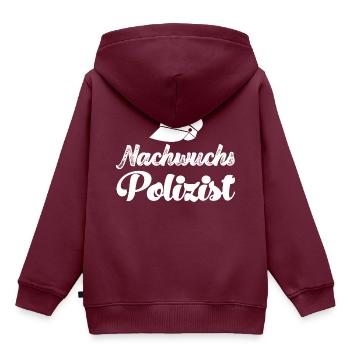 Nachwuchs Polizist Nachwuchs Polizistin Polizeiaut - Kinder Premium Organic Hoodie - Burgunderrot - Hinten - AI Model Kid Female (0cm)