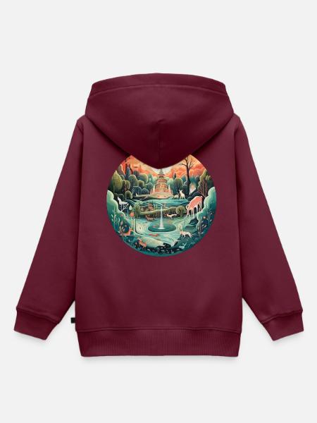 Dreamscape Yoga - Kinder Premium Organic Hoodie - Burgunderrot
