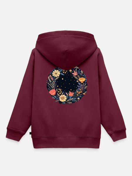 Bücherblütenzauber - Kinder Premium Organic Hoodie - Burgunderrot