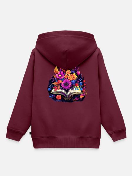 Buchblüten - Kinder Premium Organic Hoodie - Burgunderrot