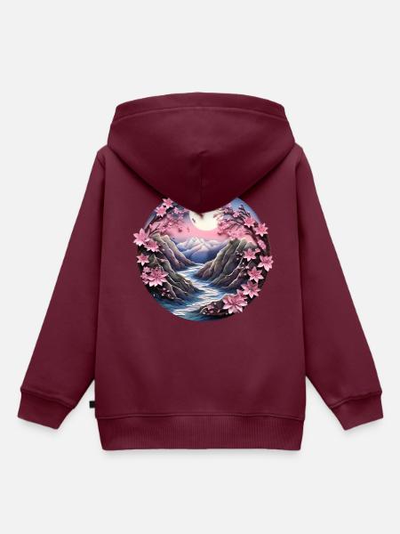 Blütenwindung - Kinder Premium Organic Hoodie - Burgunderrot
