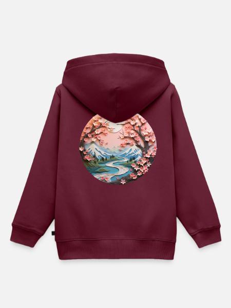 Cherry-Overlook - Kinder Premium Organic Hoodie - Burgunderrot