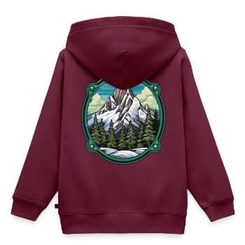 Berge Winter Eisberge Natur - Kinder Premium Organic Hoodie - Burgunderrot - Hinten - AI Model Kid Female (0cm)