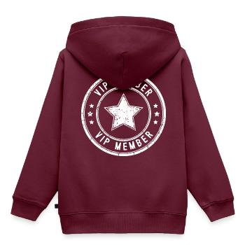 Vip Mitglied - Kinder Premium Organic Hoodie - Burgunderrot - Hinten - AI Model Kid Female (0cm)