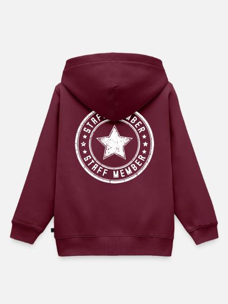 Staff Mitglied - Kinder Premium Organic Hoodie - Burgunderrot