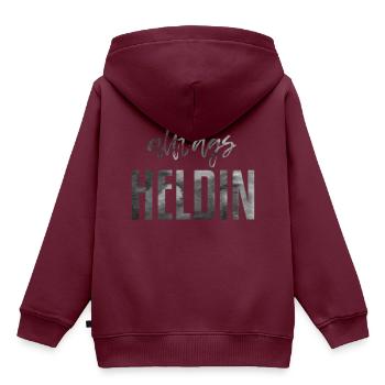 Alltags Heldin - Kinder Premium Organic Hoodie - Burgunderrot - Hinten - AI Model Kid Female (0cm)