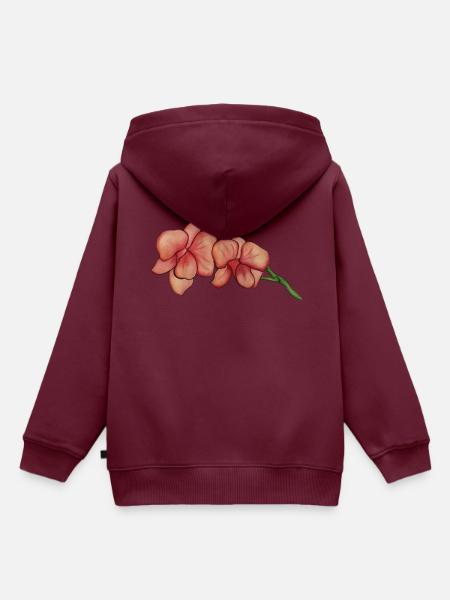 Rosa Orchidee - Kinder Premium Organic Hoodie - Burgunderrot
