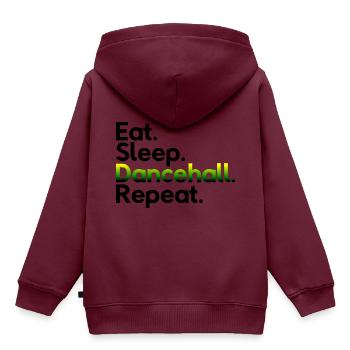 Eat Sleep Dancehall Repeat - Kinder Premium Organic Hoodie - Burgunderrot - Hinten - AI Model Kid Female (0cm)