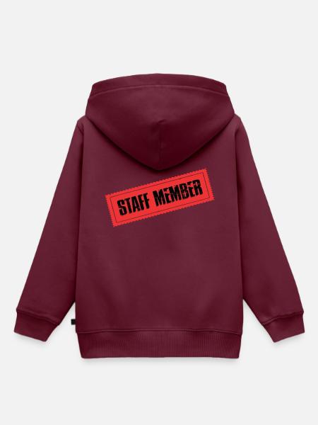 Staff Mitglied - Kinder Premium Organic Hoodie - Burgunderrot