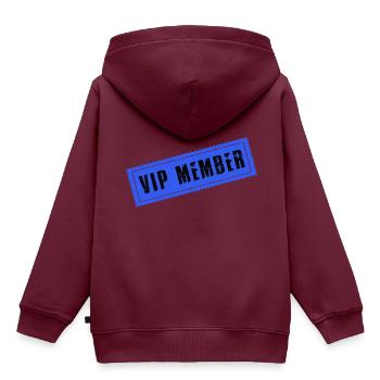 Vip Mitglied - Kinder Premium Organic Hoodie - Burgunderrot - Hinten - AI Model Kid Female (0cm)