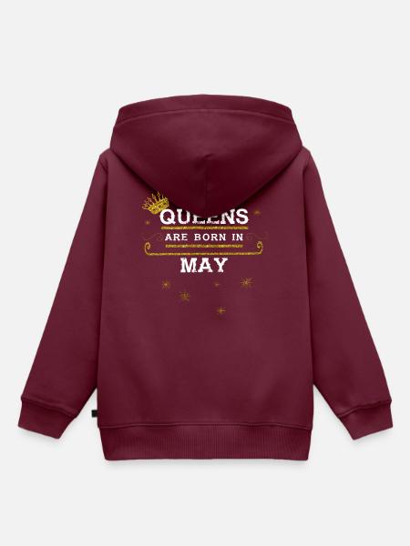 queens born MAY - Kinder Premium Organic Hoodie - Burgunderrot