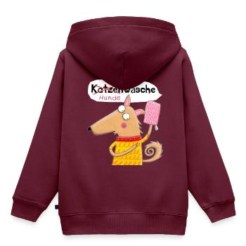Tiesel - Kinder Premium Organic Hoodie - Burgunderrot - Hinten - AI Model Kid Female (0cm)