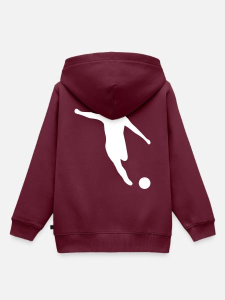 Kicker Schuss - Kinder Premium Organic Hoodie - Burgunderrot