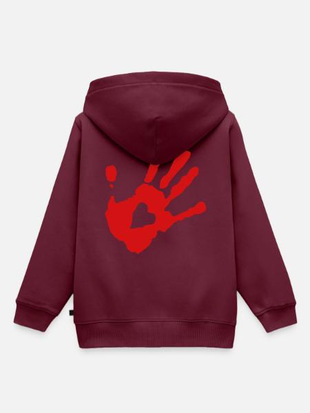 Herz - Kinder Premium Organic Hoodie - Burgunderrot