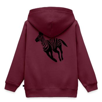 Zebra - Kinder Premium Organic Hoodie - Burgunderrot - Hinten - AI Model Kid Female (0cm)