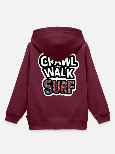 Surfing Baby - Kinder Premium Organic Hoodie - Burgunderrot