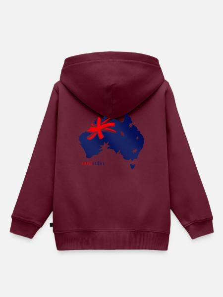 australia F - Kinder Premium Organic Hoodie - Burgunderrot