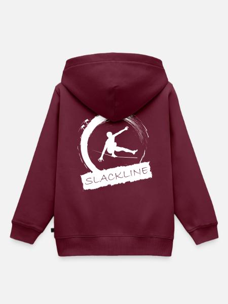 Slackline - Kinder Premium Organic Hoodie - Burgunderrot