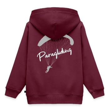 Paragliding - Kinder Premium Organic Hoodie - Burgunderrot - Hinten - AI Model Kid Female (0cm)