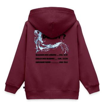Durst? - schwarz - Kinder Premium Organic Hoodie - Burgunderrot - Hinten - AI Model Kid Female (0cm)