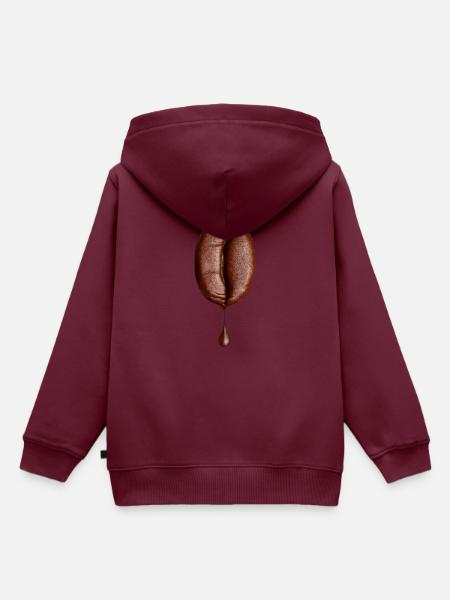 COFFEE 44 F - Kinder Premium Organic Hoodie - Burgunderrot