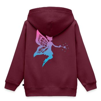 Fee - Kinder Premium Organic Hoodie - Burgunderrot - Hinten - AI Model Kid Female (0cm)