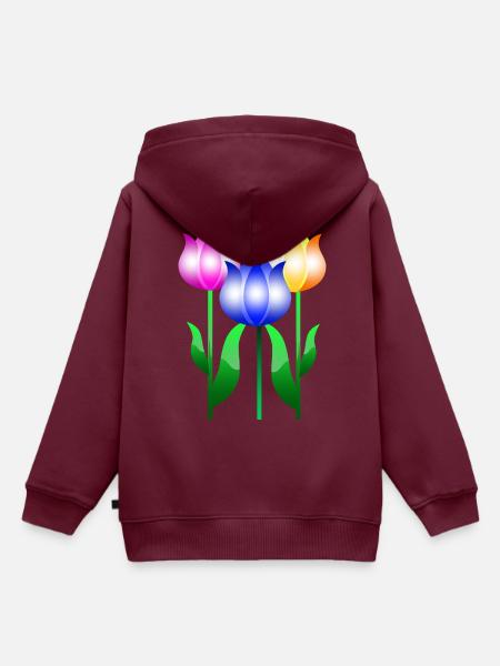 Tulpenblumen - Kinder Premium Organic Hoodie - Burgunderrot