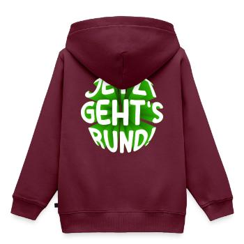 Jetzt gehts rund 3D - Kinder Premium Organic Hoodie - Burgunderrot - Hinten - AI Model Kid Female (0cm)