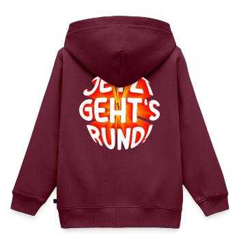 Jetzt gehts rund 3D - Kinder Premium Organic Hoodie - Burgunderrot - Hinten - AI Model Kid Female (0cm)
