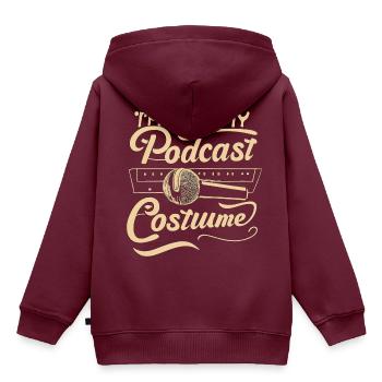 Lustiges Podcast Kostüm Design - Kinder Premium Organic Hoodie - Burgunderrot - Hinten - AI Model Kid Female (0cm)