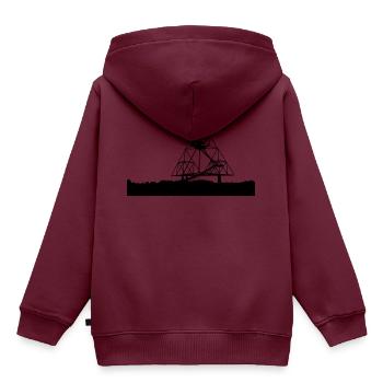 Bottrop Tetraeder - Kinder Premium Organic Hoodie - Burgunderrot - Hinten - AI Model Kid Female (0cm)
