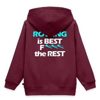 Rudern Ruderer - Kinder Premium Organic Hoodie - Burgunderrot - Hinten - AI Model Kid Female (0cm)