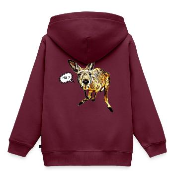 Känguru - Kinder Premium Organic Hoodie - Burgunderrot - Hinten - AI Model Kid Female (0cm)