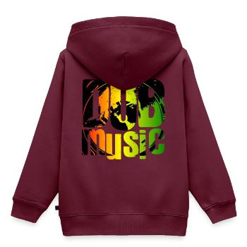 Dub music - Kinder Premium Organic Hoodie - Burgunderrot - Hinten - AI Model Kid Female (0cm)