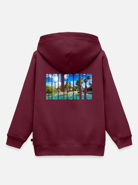 HOLIDAYS 5 - Kinder Premium Organic Hoodie - Burgunderrot
