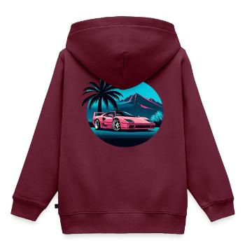 1980 LAMBO - Kinder Premium Organic Hoodie - Burgunderrot - Hinten - AI Model Kid Female (0cm)