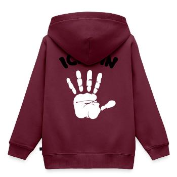 ich bin 5 - Kinder Premium Organic Hoodie - Burgunderrot - Hinten - AI Model Kid Female (0cm)
