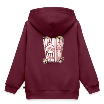 Popcorn - Kinder Premium Organic Hoodie - Burgunderrot - Hinten - AI Model Kid Female (0cm)