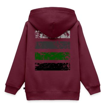 Stripes green - Kinder Premium Organic Hoodie - Burgunderrot - Hinten - AI Model Kid Female (0cm)
