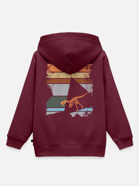 Dinosaurier - Kinder Premium Organic Hoodie - Burgunderrot