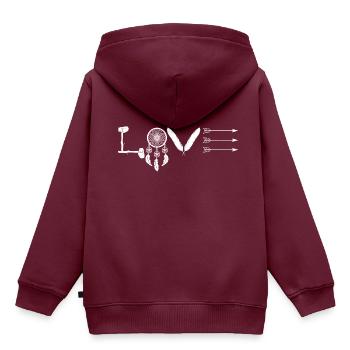 Indianer ureinwohner indianer sioux apache irokese - Kinder Premium Organic Hoodie - Burgunderrot - Hinten - AI Model Kid Female (0cm)