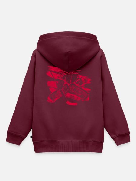 Hockey Torhüter - Kinder Premium Organic Hoodie - Burgunderrot