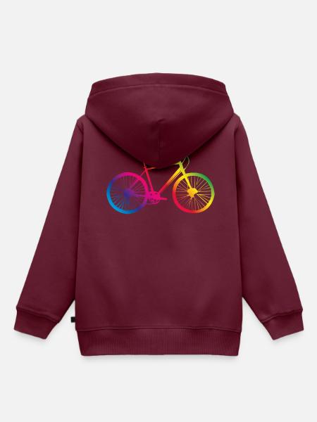 Mountainbike Fahrrad bunt - Kinder Premium Organic Hoodie - Burgunderrot