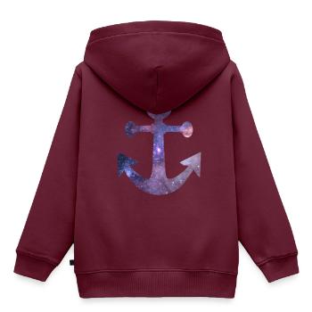 Anker - Kinder Premium Organic Hoodie - Burgunderrot - Hinten - AI Model Kid Female (0cm)
